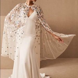 Needle and Thread bridal evening sequences cape